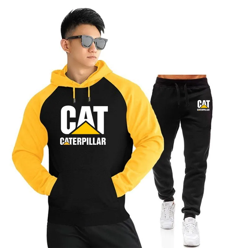 60% OFF 2019 New Hot Brand Men's Pullover Hooded Autumn/Winter Men's Sets Hoodies +sweatpants Two Pieces Set Bodybuilding Tracksuit
