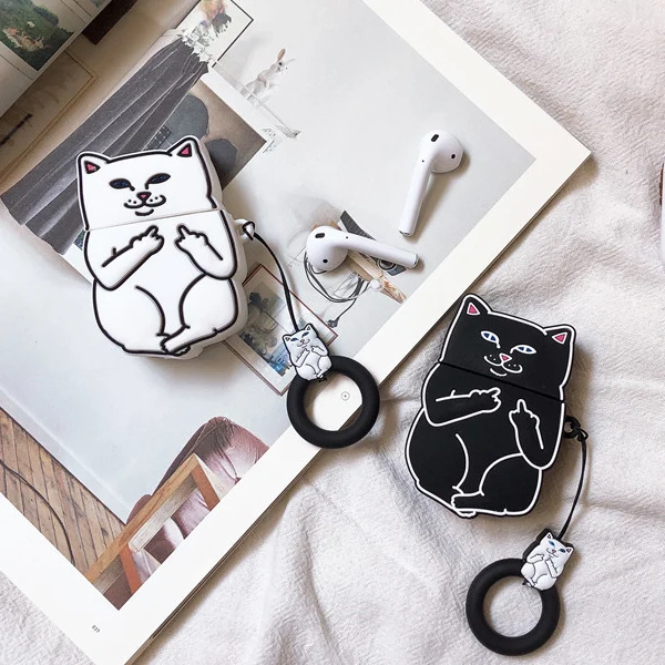 Чехол-книжка с палец кольцо кота мягкий чехол для AirPods чехол