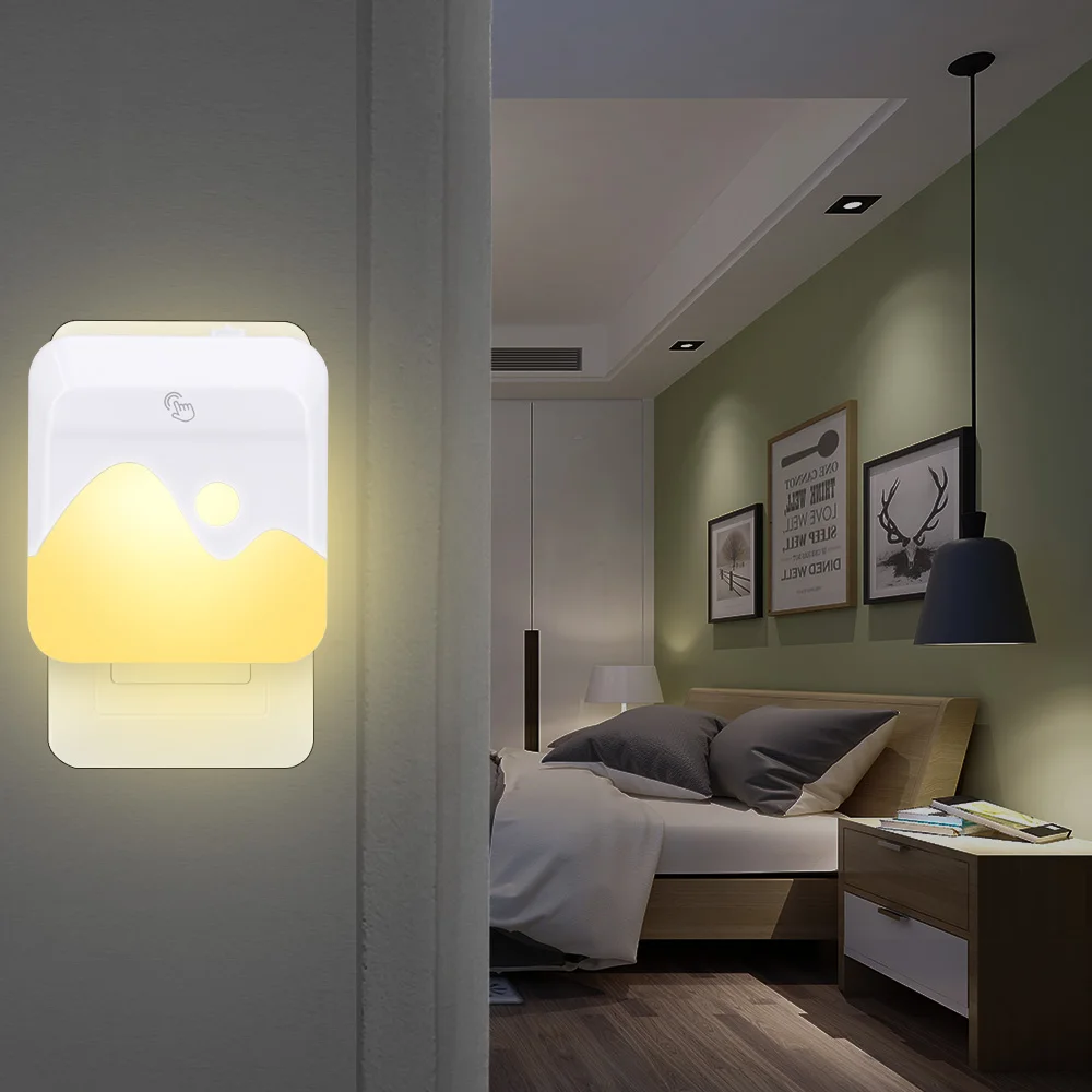 Dimmable Light Sense Led Night Light Dimmable- RGB Color Plug-In Light Bedroom Living Room Warm Tones Night Light