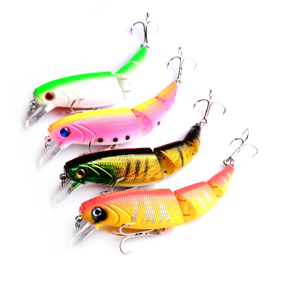  8pcs good fishing lure quality professional bait 11cm 14g swim bait minnow jointed bait Isca Artifi