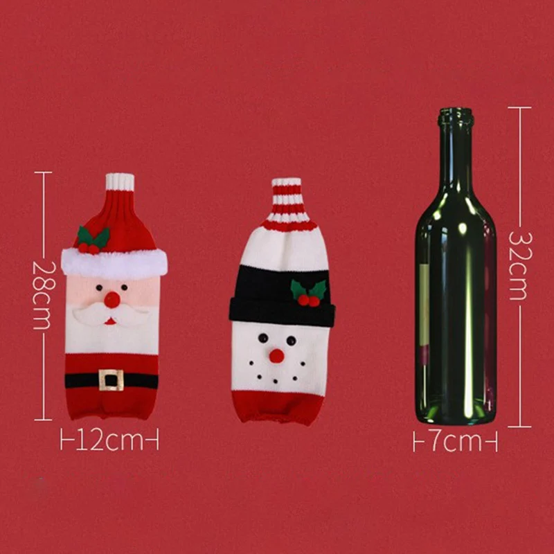 Рождественская бутылка вина снеговик украшение Санта-Клаус Рождественская Бутылка шапка Рождественский Декор Счастливого Рождества