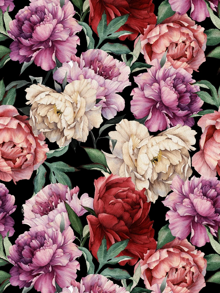 Papel de Parede Autoadesivo de Vinil Descasca e Pau de Vinil Romântico Rosa Floral Rosa Verde Brilhante Vermelho Amarelo Decoração de Papel de Contato Decoração da Casa