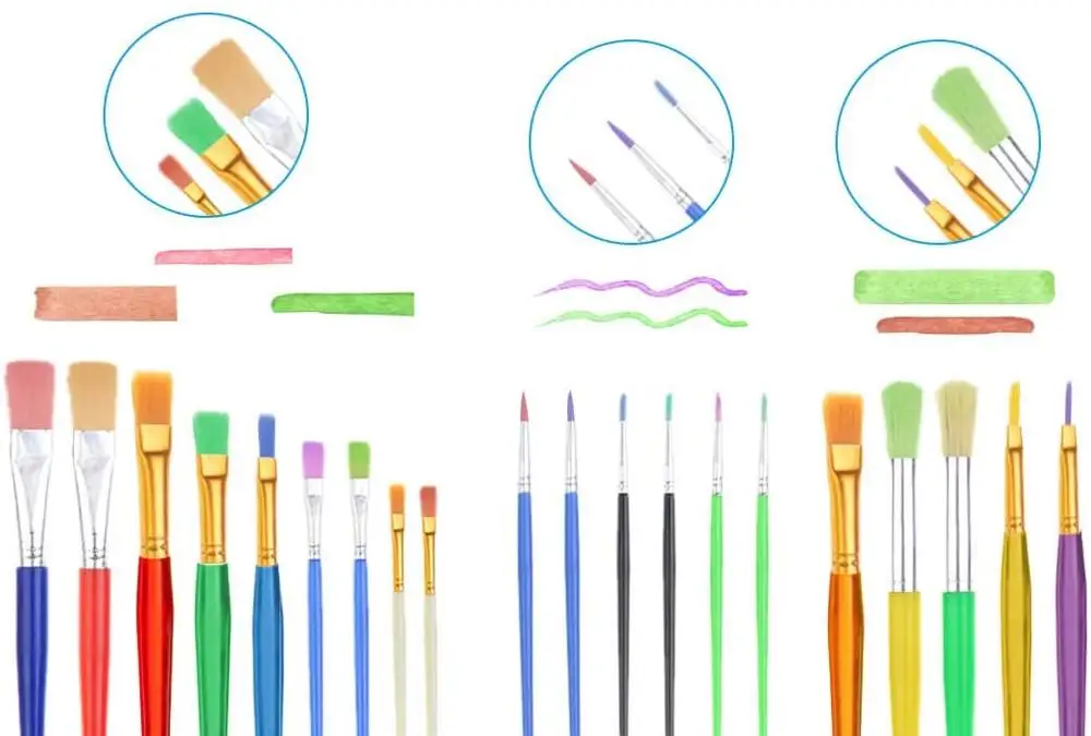Painting Tool Kits,Paint Supplies Include Paint Cups with Lids Palette Tray Muti Sizes Paint Pen Brushes Set,Kids Gifts School