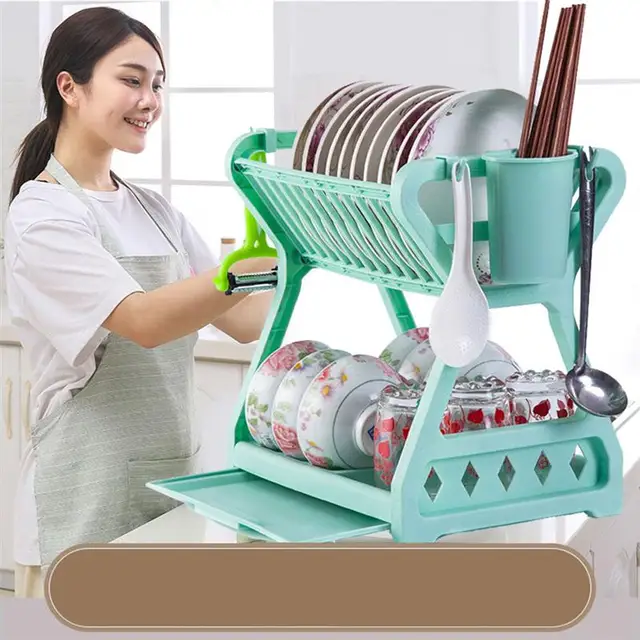 Dish Rack Drainer Kitchen Sink Holder Drain Drying Plastic Shelf Storage Counter  Plate Tray Stand Cup Draining Drainers Sponge - AliExpress