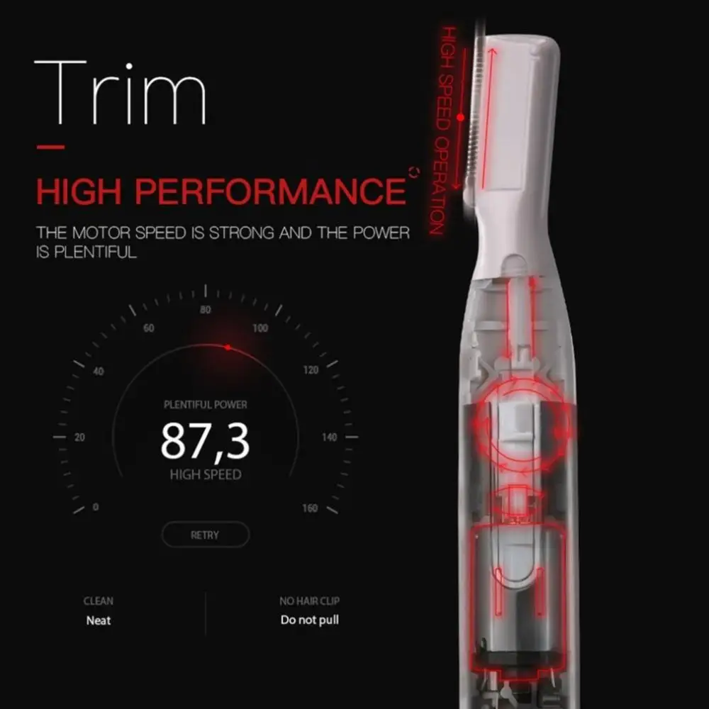 Electric Eyebrow Trimmer and Facial Hair Remover