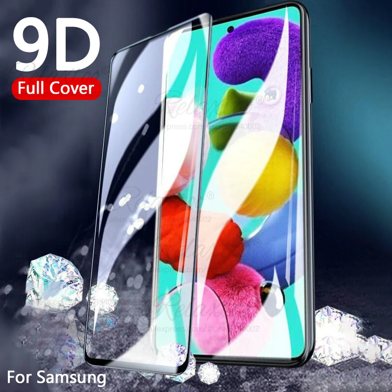Закаленное стекло 9D с полным покрытием для Samsung A51 A515F Защита экрана Galaxy A50 A50S A505 A507