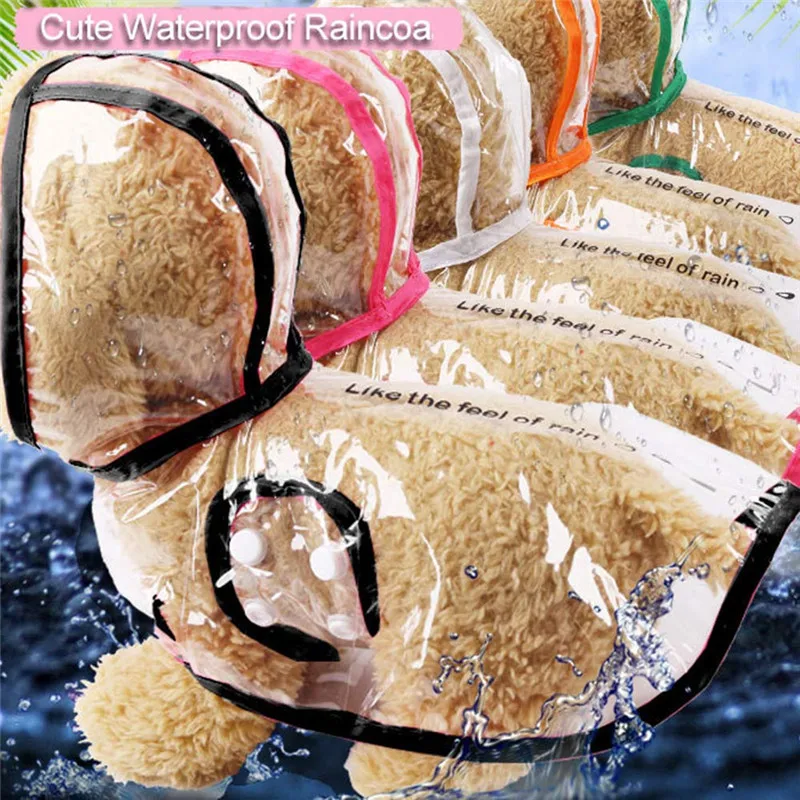 

Pet Dog Transparent Raincoat Adjuastable Waterproof Coat for Small Medium Large Dogs Hooded Windproof Design