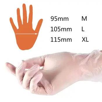 

100pcs Transparent PVC Disposable Gloves Powder-Free Protective Glove Cleaning Q6PA
