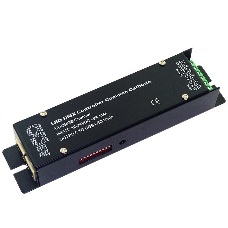 Общий катод 3CH led DMX512 декодер DC12V 24V 9A DMX WS CC 32 RGB контроллер для светодиодных лент