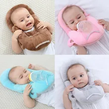 Cojín de lactancia para bebé, almohada de autoalimentación de Color puro, soporte de botella desmontable, almohadilla protectora para cabeza infantil multifunción