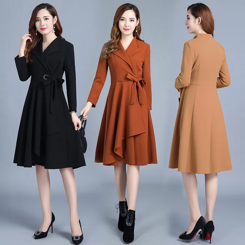 

Women's Windbreaker Vogue Office Lady Trench Coat for Women Korean Long Coat Spring 2020 Women Clothes Outerwear ZT1972