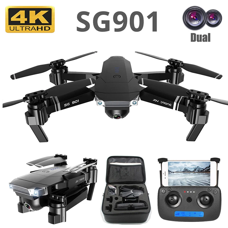 

SG901 2.4G 4CH 6-Axis 4K Drone 2 Camera Hover Outdoor 4096x3072P RC Gift Stable Game Quadcopter Aircraft 2.4G 4CH 6-Axis