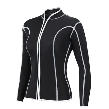 

Swimwear Wetsuit Coat Shirt Slim fit Supply Women Tops Black Snorkeling