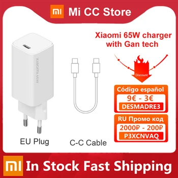 Original Mi 65W Fast Charger With GaN Tech Type C Output Laptop Quick Charging Plug  For Mi 11 POCO F3 Redmi NOTE 10 Pro 1