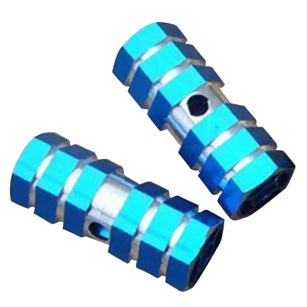 Bicycle Mountain Bike Performance Car Hollow Rocket Launcher Five-Color Foot Column Foot Bar Metal Foot Column - Цвет: blue