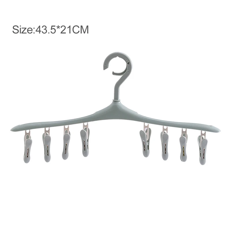 High Quality Hanging Dryer 8 Clips Laundry Clothes Pegs Hanger Underwear Socks Hanger Plastic Organizer Drying Pegs