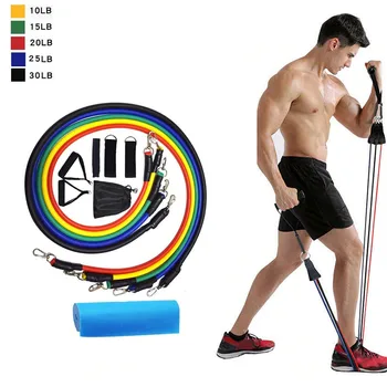 

12pcs/Set Multi-functional elastic rope Latex Fitness Pilates Yoga Gym Resistance Bands Exercise Elastic fitness tool