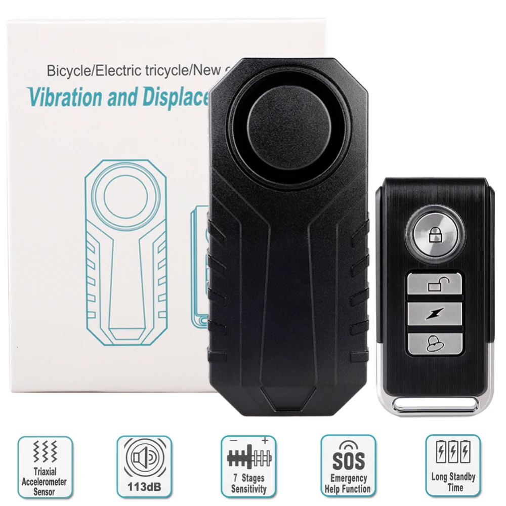 

1set Remote Control Bike Motorcycle Electric Car Vehicle Security Anti Lost Remind Vibration Warning Alarm Sensor
