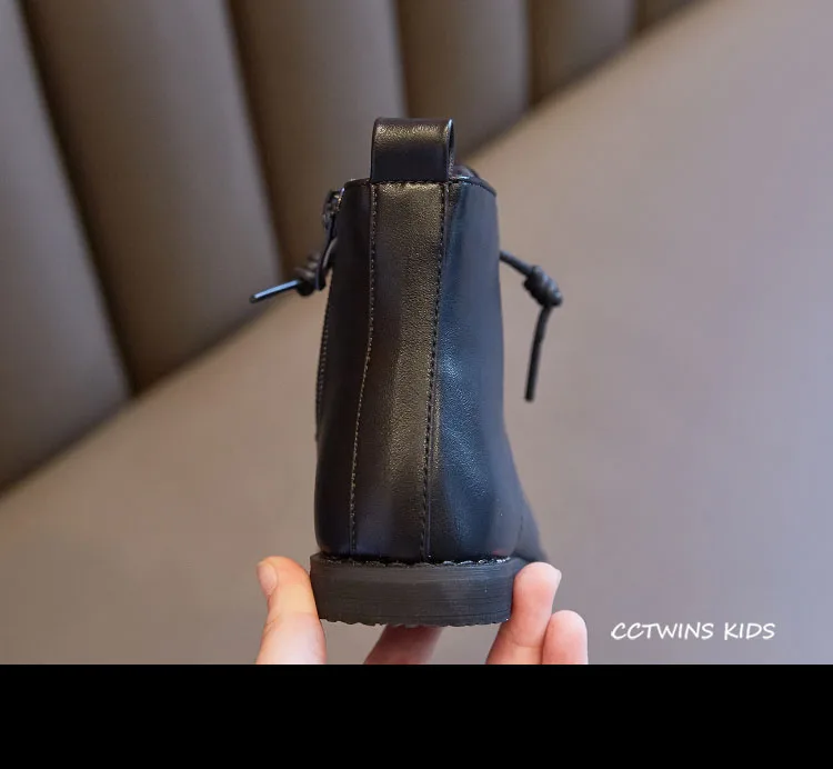CCTWINS Kids Shoes Winter Children Fashion Ankle Boots Girls PU Leather Shoes Baby Boys Brand Martin Boots Brown MB125