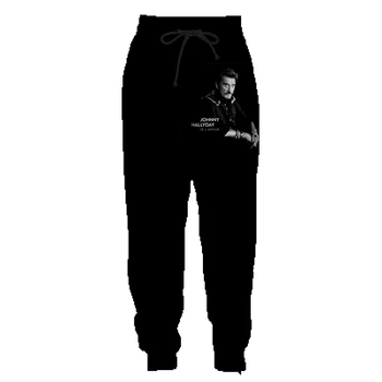 

New 3D Print Johnny Hallyday Sweatpants Women/Men Hiphop Streetwear Joggers Pants Boy Spring Autumn Casual Warm Pockets Trousers