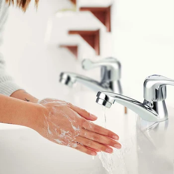 

2Pcs Brass Chrome Bathroom Sink Taps Single Lever Basin Hot Cold Kitchen Tapd Urable And Practical To Use Sink Taps