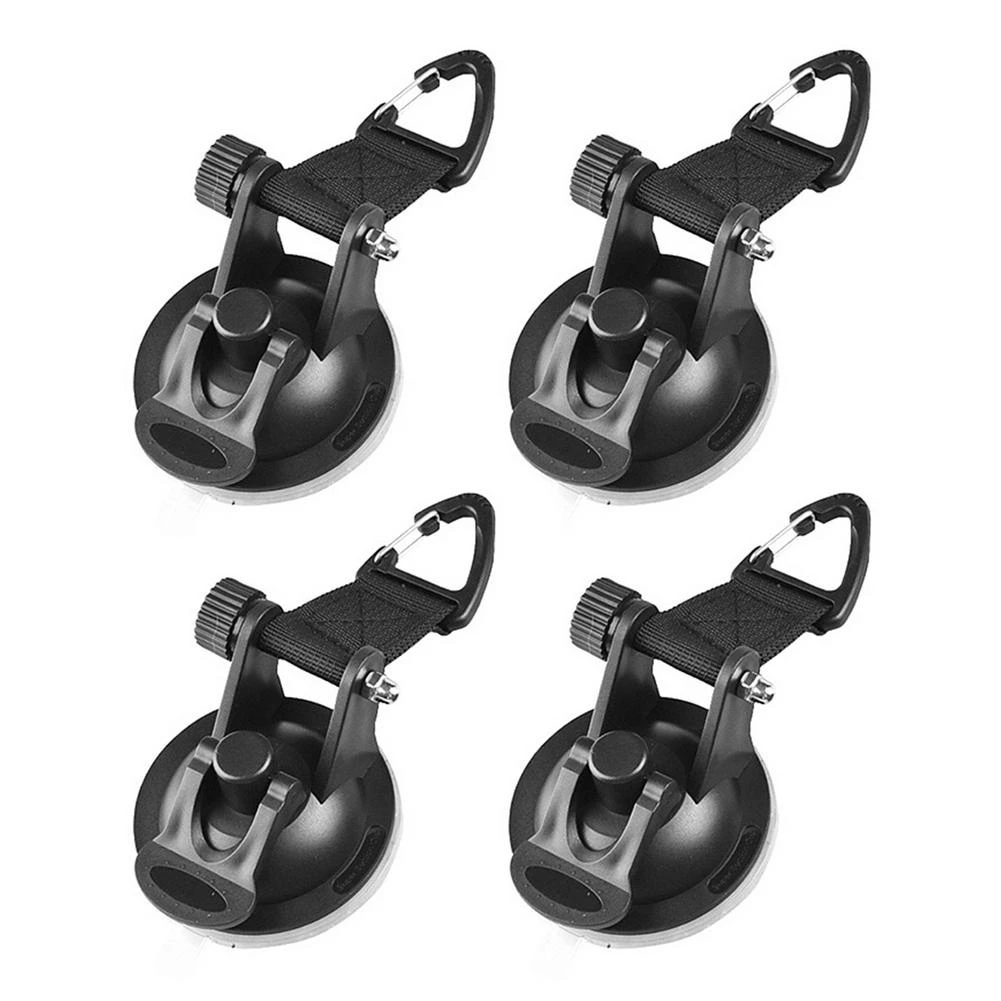 4 Pcs Car Tent Suction Cup with Securing Hook Tie Down Camping Tarp Accessory
