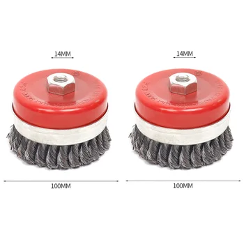

Carbon steel Wire Wheel Brush Workshop Supplies 2pcs 4-1/2\" angle grinders