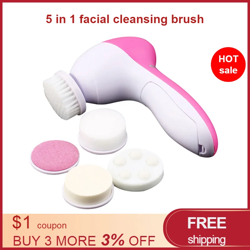 Electric ABS 5in1Facial Cleanser Wash Face Cleaning Machine Skin Pore