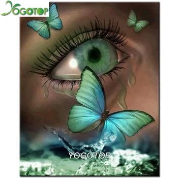 

fantasy art Diy Diamond Painting butterfly eyes Tears Picture of Rhinestones Full Diamond Embroidery Beaded Home Decor YY2038