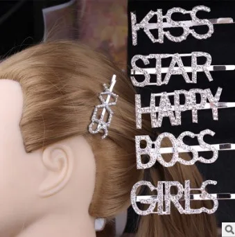 

120 шт/Партия DIY Серебристые заколки для волос смешанные стили английские буквы заколка со стразами Уход за волосами Аксессуары для укладки инструменты HA644