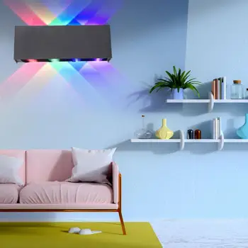 

Room Stairway 8W AC 85-265V LED Wall Lamp Red Green Blue Purple Colorful Light for Outdoor Garden Indoor Bedroom Corridor wall