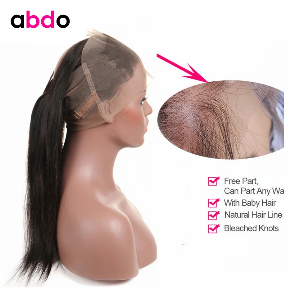 360 Lace Frontal Closure Straight Closure Peruvian 360 Frontal Closure With Baby Hair Remy 100% Hum