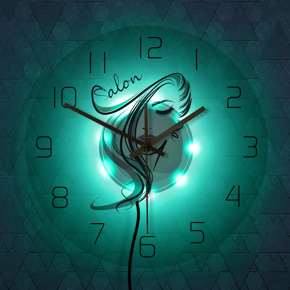 Время красоты Парикмахерская дизайн прозрачные акриловые настенные часы Парикмахерская настенные часы художественный подарок для женщины