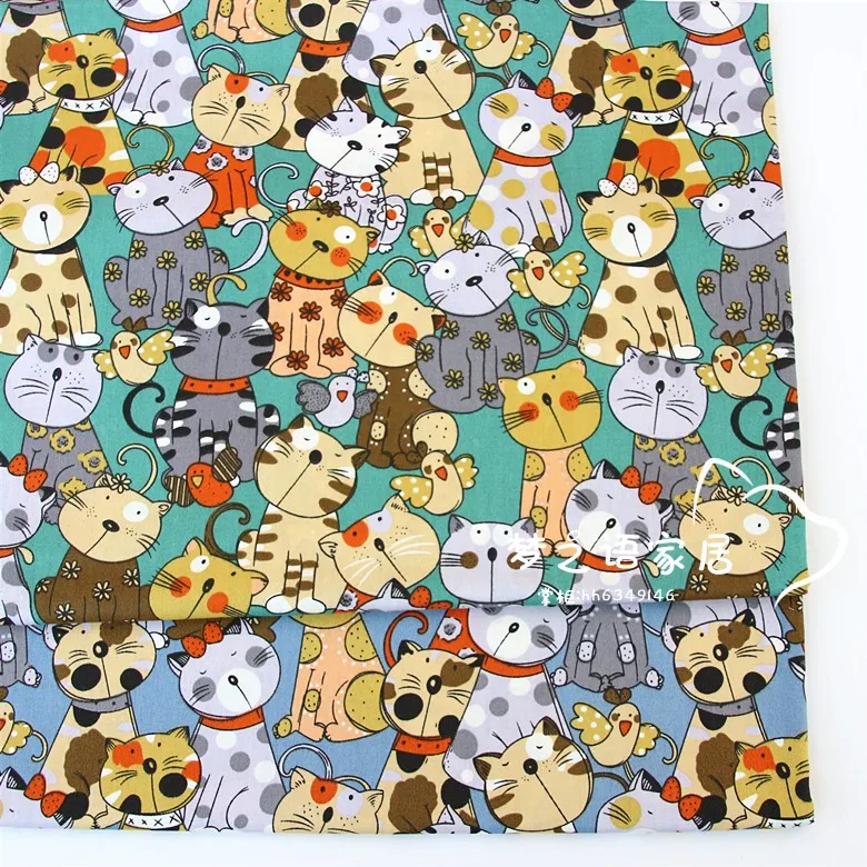 Funny Cat Diy Sewing Patchwork Quilting Home Textile Bedding Tecido