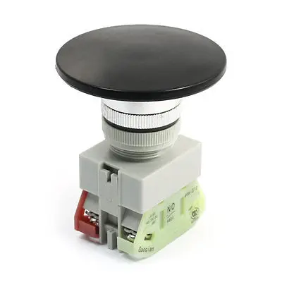 

660V 10A DPST Momentary Black Mushroom Head Push Button Pushbutton Switch