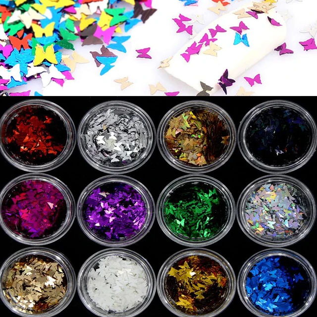 Butterfly Sparkles Glitter  Butterfly Nail Glitter Sequin - Box