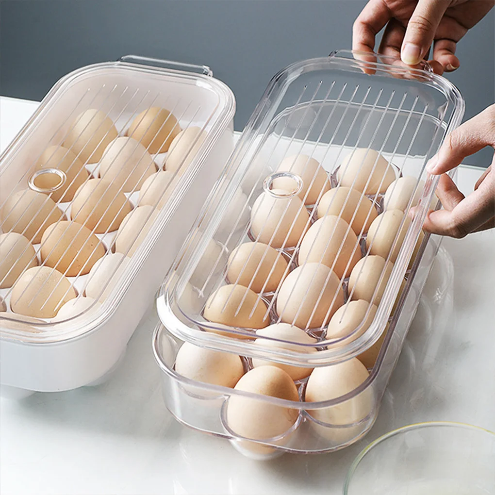 Kitchen Egg Storage Box Egg Tray Containers Home Refrigerator 16 Grids
