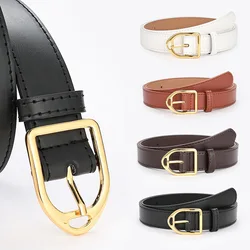 Women Pu Leather Belt New Gold Pin Buckle Waistband For Ladies Designer Corset Girdle Vintage 2.8cm Belts For Jeans Accessories