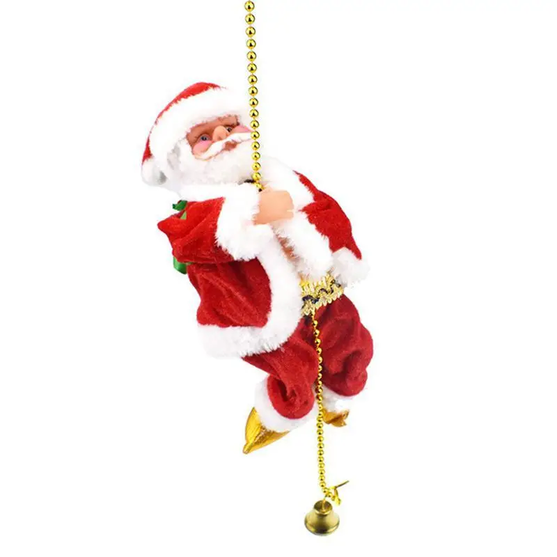Электрическая подъемная лестница Санта Клаус Рождественская фигурка кошки дерева орнамент альпинистская веревка плюшевая кукла подвесное украшение год подарки для детей - Цвет: Climbing rope
