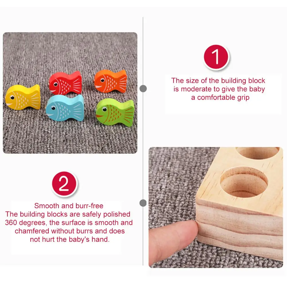 Деревянные магнитные рыболовные развивающие игрушки 3 года дети родитель-ребенок интерактивный игровой набор содержит 15 рыб 2 одиночных