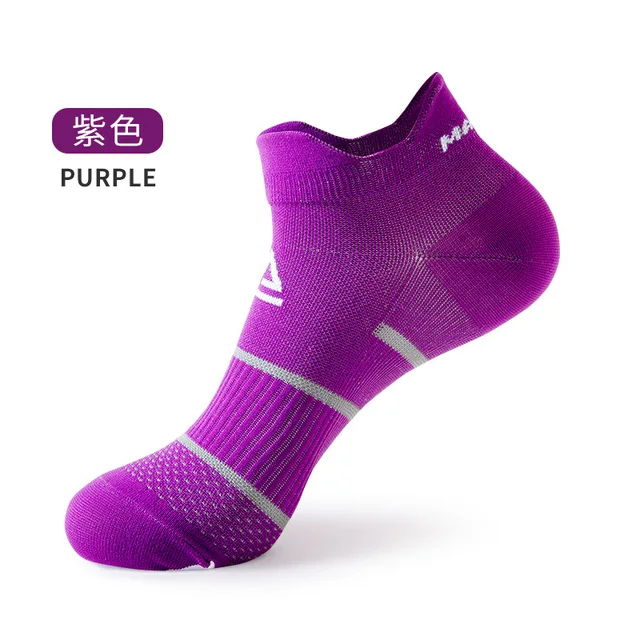 Nylon Sport Ankle Socks Women Men Outdoor Basketball Bike Running Football Breathable Bright Color No Show Travel Socks 2 Size Purple