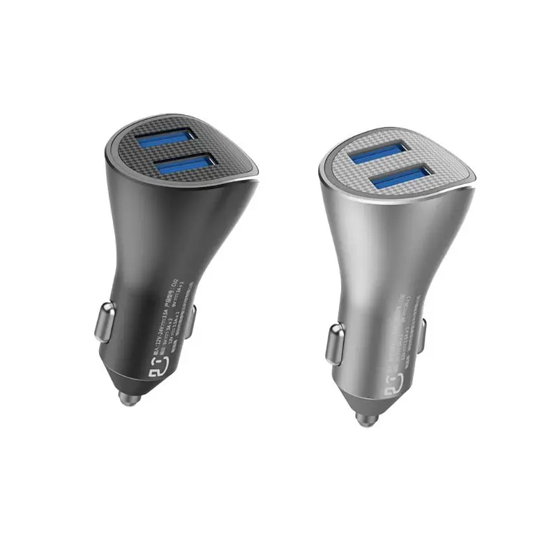 Металлическое универсальное автомобильное зарядное устройство Quick Charge 3,0 Dual QC 3,0 USB зарядное устройство адаптер питания для samsung huawei Xiaomi Мобильный телефон планшет