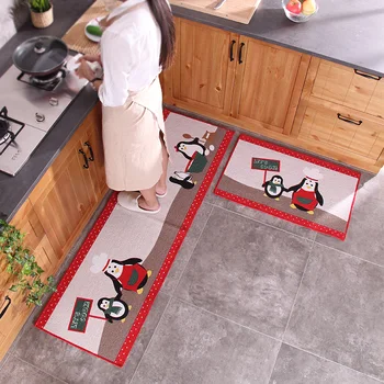 

50x80CM+50x160CM Polyester Cotton Kitchen Mats Oil Control and Water Absorption Bathroom Rug Long Bedside Mat