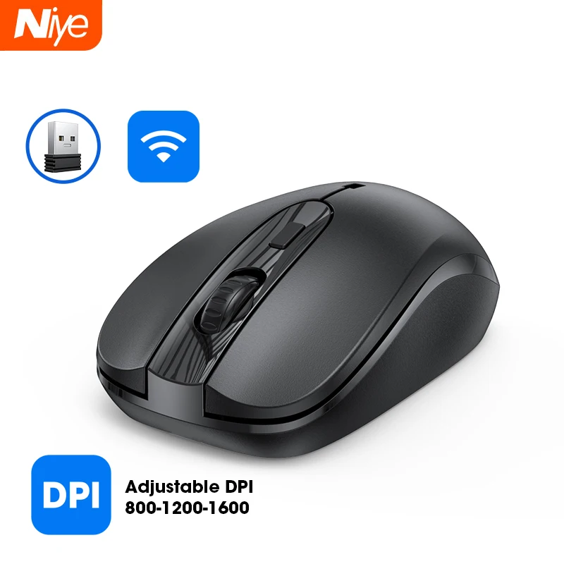 Wireless Mouse 2.4Ghz Ergonomic Computer Mouses USB 1600DPI Adjustable Silient Mice For PC Laptop Not Rechargeable Mouse