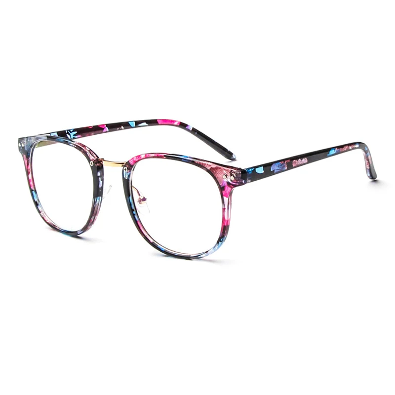 blue floral Zilead негабаритный прозрачный объектив рамка квадратная оптическая сеточки для мужчин и женщин простые очки - Цвет оправы: blue floral