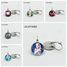 LKLRYWBD/Эльза Принцесса и Олаф Мультяшные сережки, ювелирные изделия для девочек, круглые серьги, подарки для женщин и девочек, детский серебряный кружевной воротник