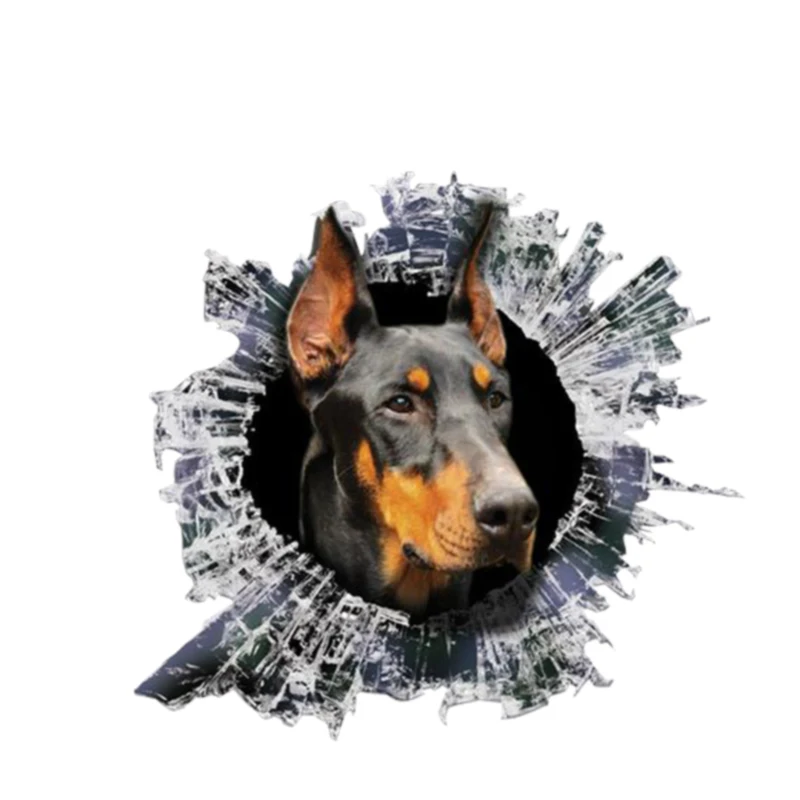 13 см X 12 3D Наклейка на окно Doberman стеклянная Шлаковая наклейка светоотражающие
