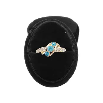 

Velvet Single Ring Box Oval Wedding Ceremony Ring Box with Detachable Lid N58F