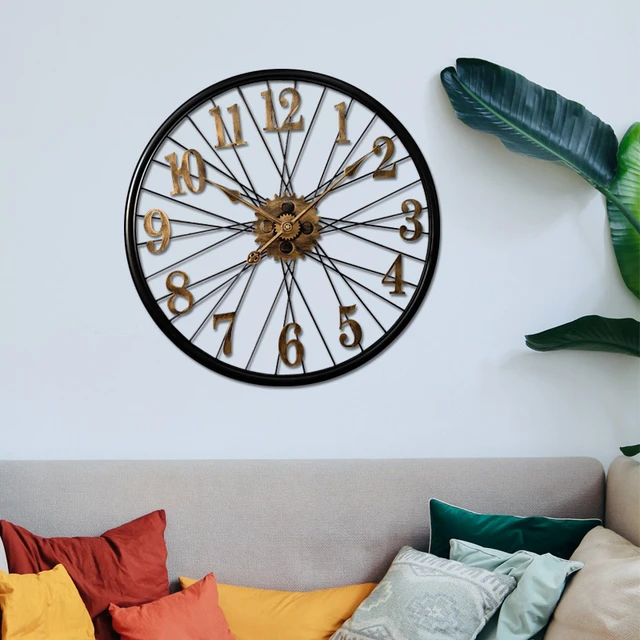 Orologio da parete grande Vintage orologi silenziosi in metallo decorazioni  per la casa da parete orologi creativi in oro decorazione soggiorno Reloj De  Pared - AliExpress