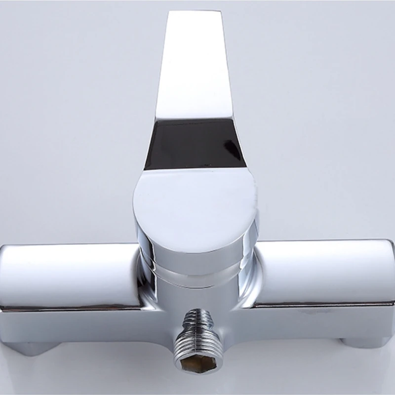 Triple Bathtub Hot and Cold Mixing Water Faucet Sink Spray Double Shower Head Deck Taps Home Improvement Parts 4